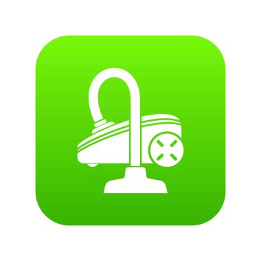 Elektrikli süpürge yeşil simge vektör