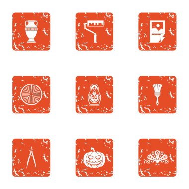 Mühendislik boya simgeler kümesi, grunge tarzı