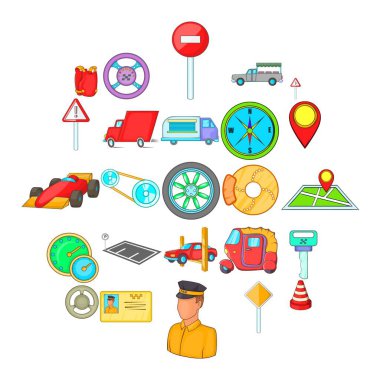 Simgeler otopark ayarla, tarzı çizgi film