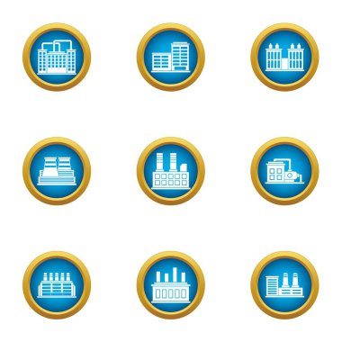 Dökümcü Icons set, düz stil