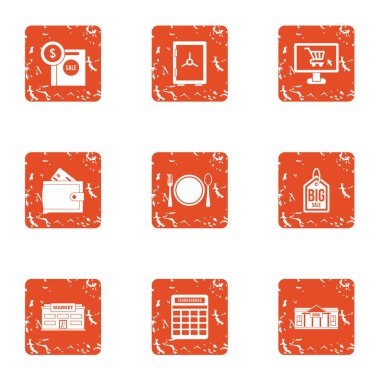 Bankacılık faaliyet simgeleri hazır, grunge tarzı