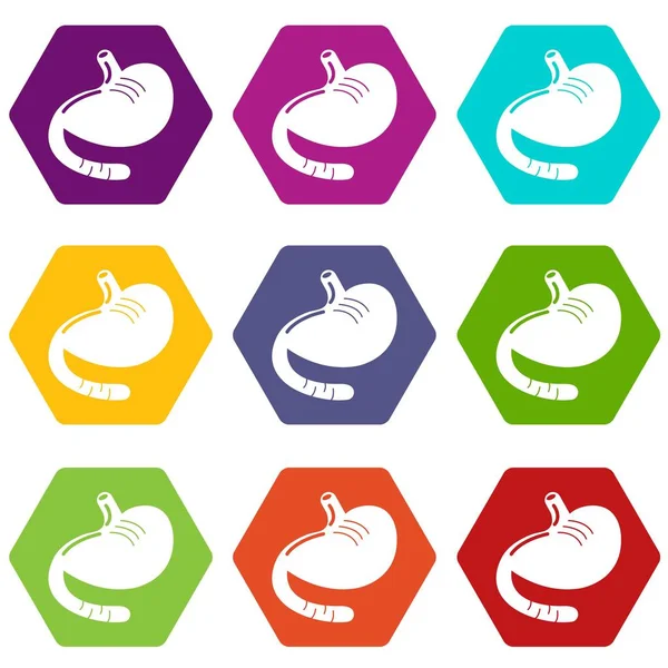 9 vektör mide Icons set