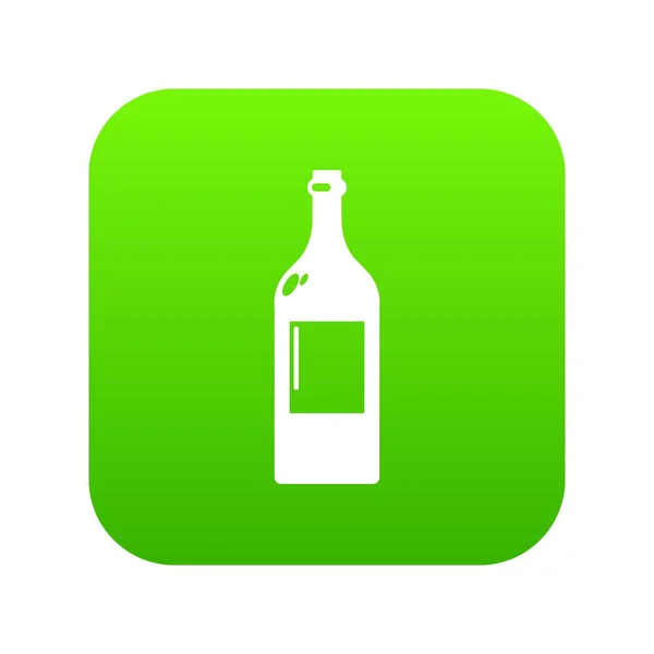 Ícone de garrafa de álcool vetor verde — Vetor de Stock