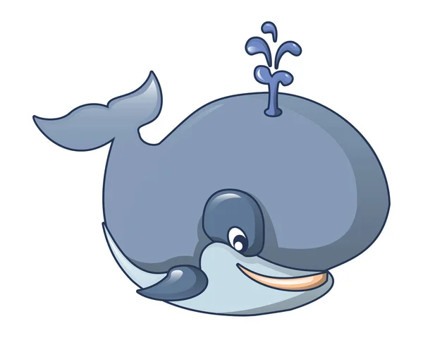 セミクジラ アイコン、漫画のスタイル — ストックベクタ