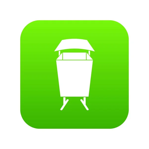 Lixo lixo bin ícone digital verde — Vetor de Stock