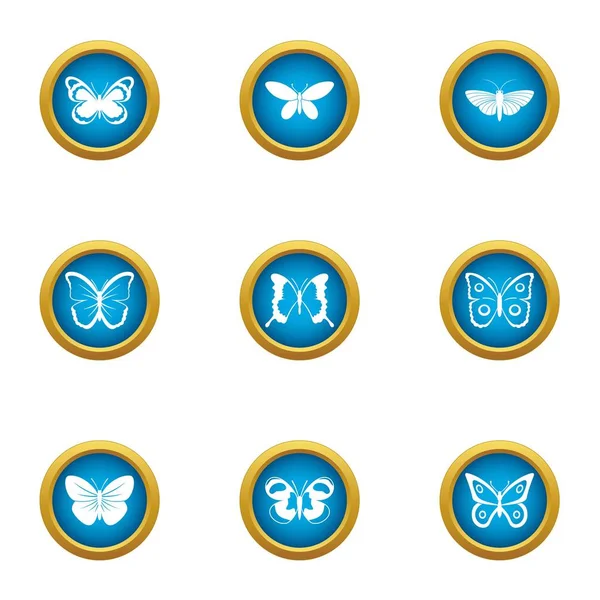 Cutworm icons set, flat style — Stock Vector