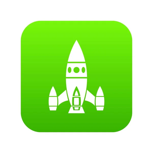 Rocket ship icon green vector — Stock Vector