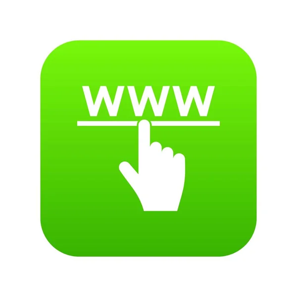 手のカーソルとウェブサイト アイコン デジタル グリーン — ストックベクタ
