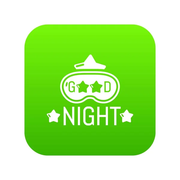Dobranoc zielona ikona wektor — Wektor stockowy
