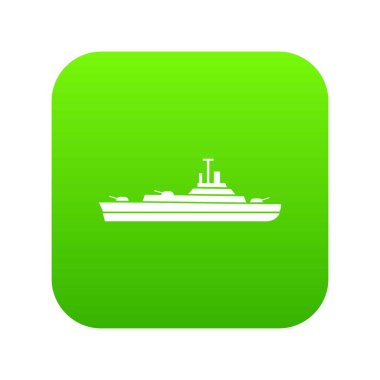 Savaş gemisi simgesi dijital yeşil