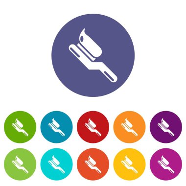 Diş fırçası simgeler vektör renk ayarla