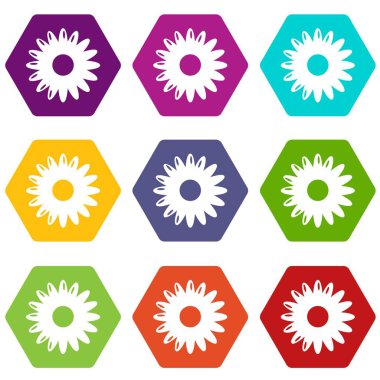 9 vektör bal çiçek Icons set