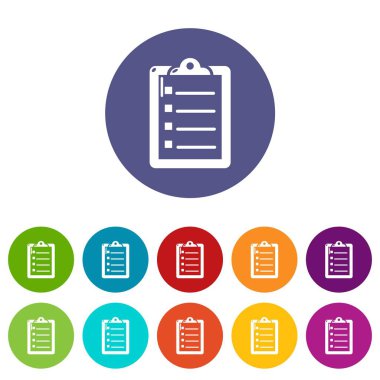 Kontrol listesi simgeleri vektör renk ayarla