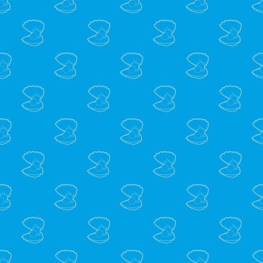 İnci kabuğu desen vektör kesintisiz mavi