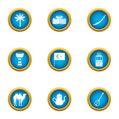 İslam yol simgeler ayarla, stil düz