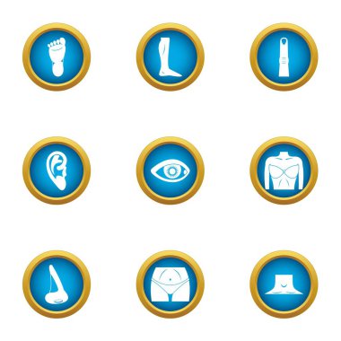 Duyu organ simgeler ayarla, stil düz