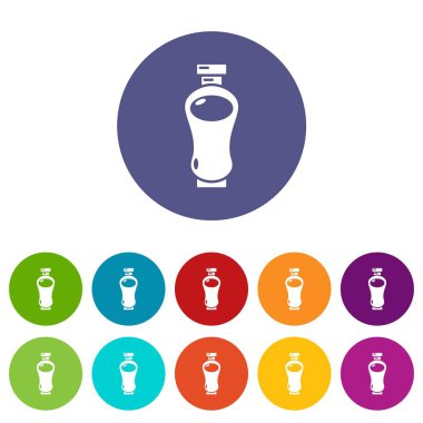 Parfüm şişesi glamour simgeler renk set vektör beyaz arka plan üzerinde herhangi bir web tasarımı için