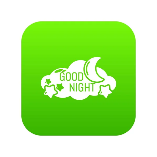 Sleep Icon Green Vector Isolated White Background — Stock Vector