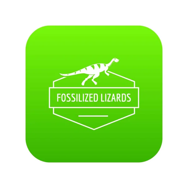 Jurassic lizard icon green vector — Stock Vector