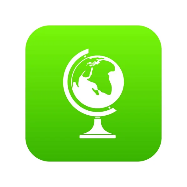 Globe ikonen digital green — Stock vektor