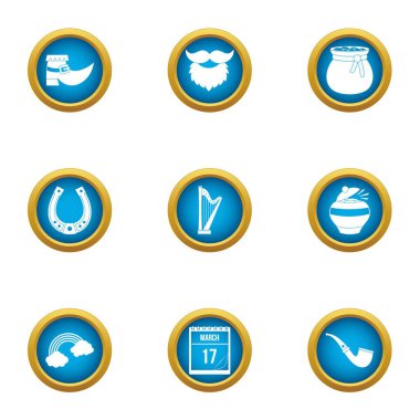 Sihirli stil ikonları ayarla, stil düz