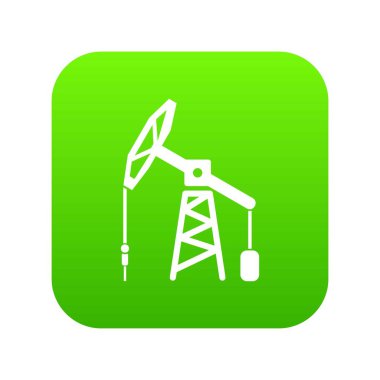 Petrol sondaj platformu yeşil simge vektör