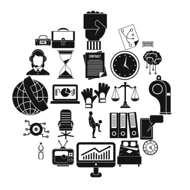 Zamanlayıcı Icons set, basit tarzı