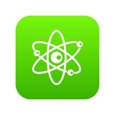 Atom simgesi dijital yeşil moleküllerinin