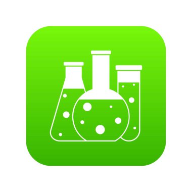Laboratuvar Şişeler simgesi dijital yeşil
