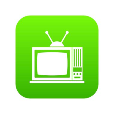 Retro Tv simgesi dijital yeşil
