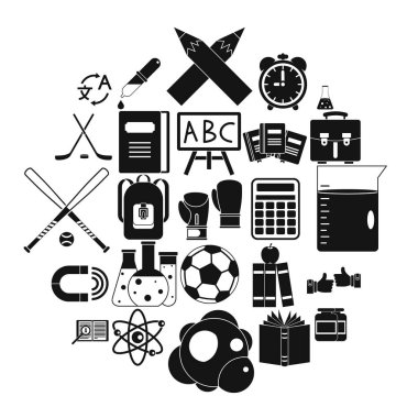 Kampüs Icons set, basit tarzı