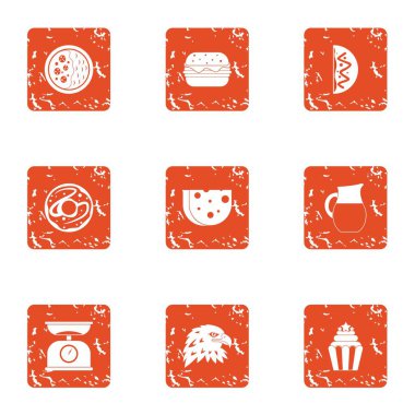 Amerikan kahvaltı simgeler kümesi, grunge tarzı