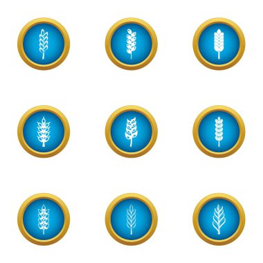 Mısır gevreği simgeler ayarla, stil düz