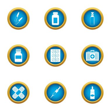 Ecza simgeler ayarla, stil düz