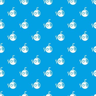 Yuvarlak bathyscaphe desen vektör kesintisiz mavi