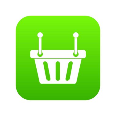 Alışveriş sepeti simgesini dijital yeşil