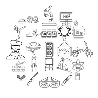 Su Icons set, anahat stili eğlenceye