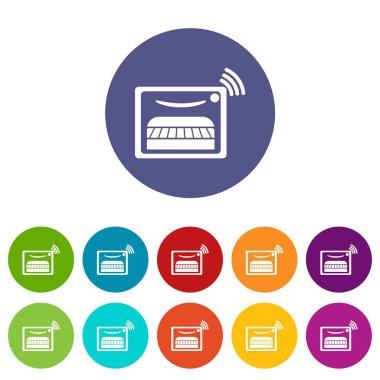 Fırın simgeler vektör renk ayarla