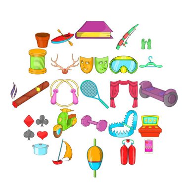 Tiyatro Sanat Icons set, karikatür tarzı