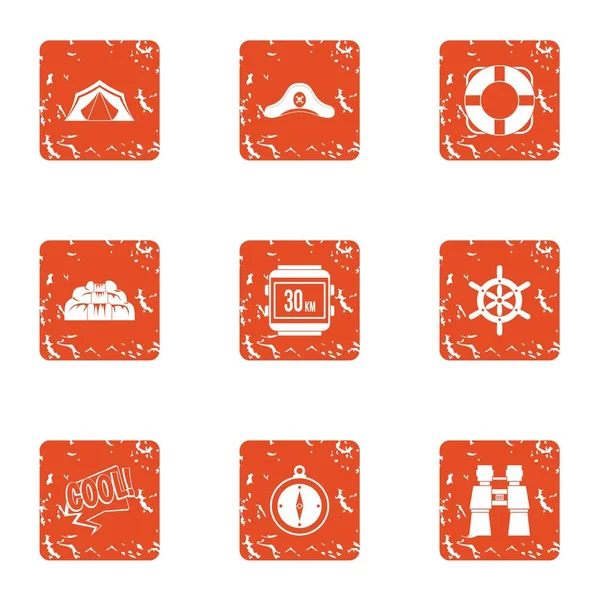 Set de iconos de sal antiguos, estilo grunge — Vector de stock