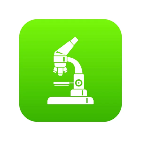 Icona del microscopio verde digitale — Vettoriale Stock