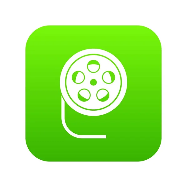 Bobine avec icône de film numérique vert — Image vectorielle
