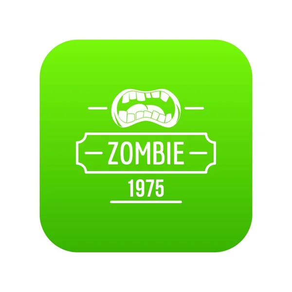 Zombie pesadilla icono verde vector — Vector de stock