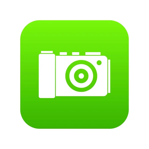 Icono de cámara fotográfica digital verde — Vector de stock