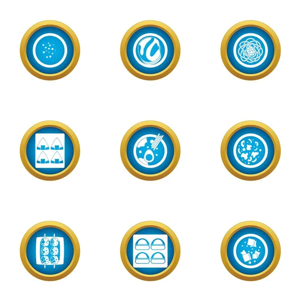 Matter icons set, flat style — Stock Vector