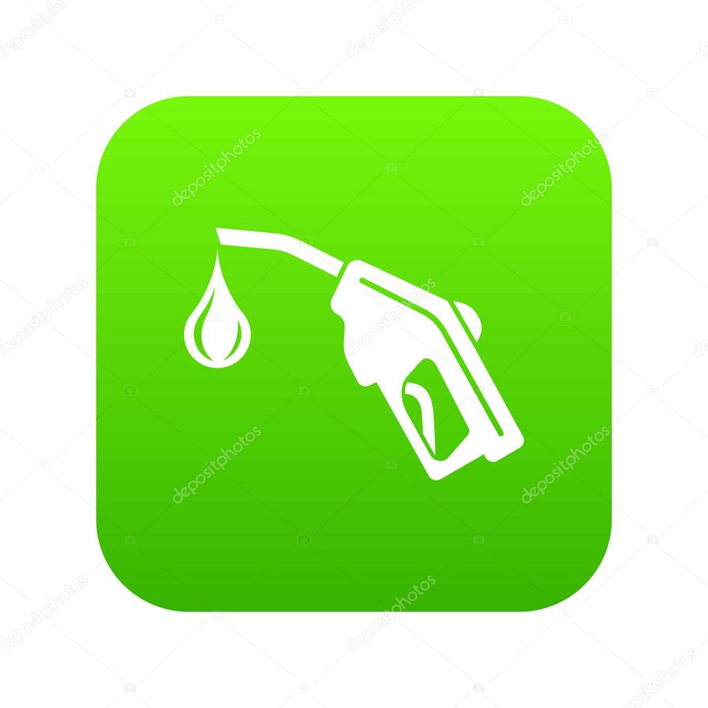 Gas pistol icon green vector