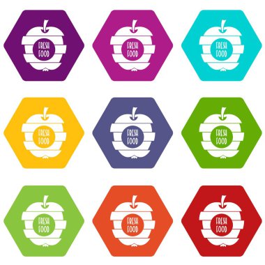 9 vektör taze gıda Icons set