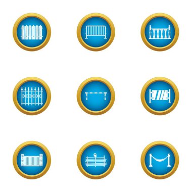 Icons set, düz stil üst üste