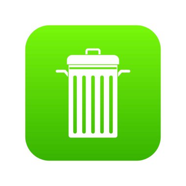 Metal çöp kutu simgesi dijital yeşil