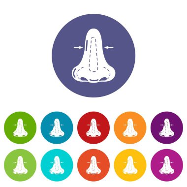 Rinoplasti simgeler vektör renk ayarla